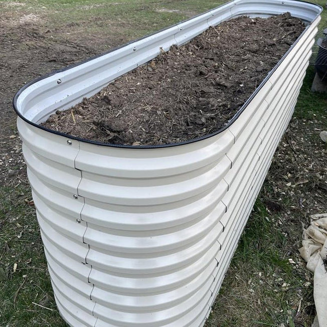 galvanized garden bed fill with soil-Vegega