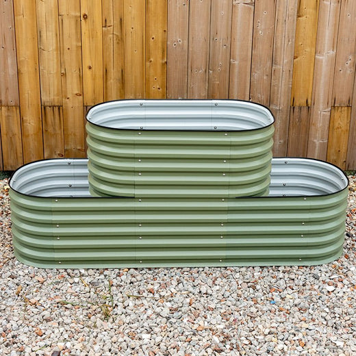 two terraced metal raised bed-Vegega