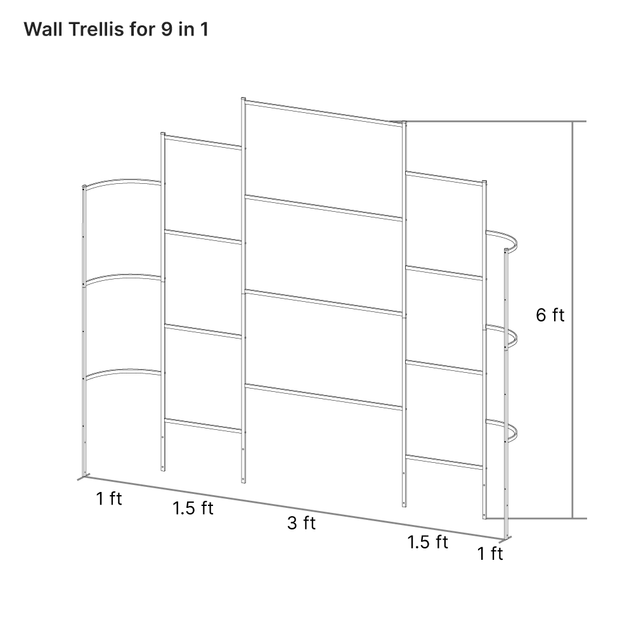 wall trellis for 9 in 1 raised bed-Vegega