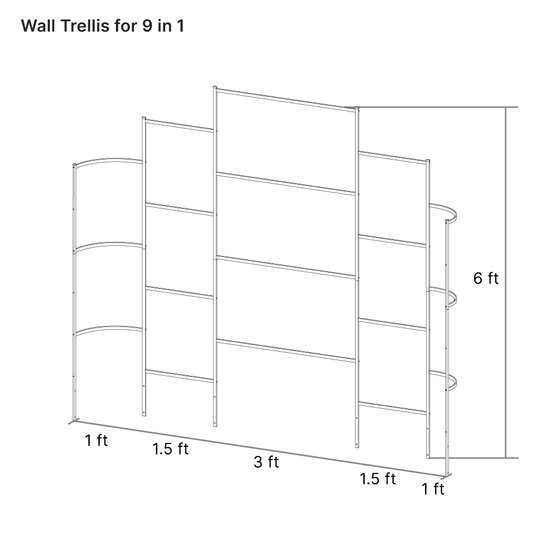 wall trellis for 9 in 1 raised bed-Vegega